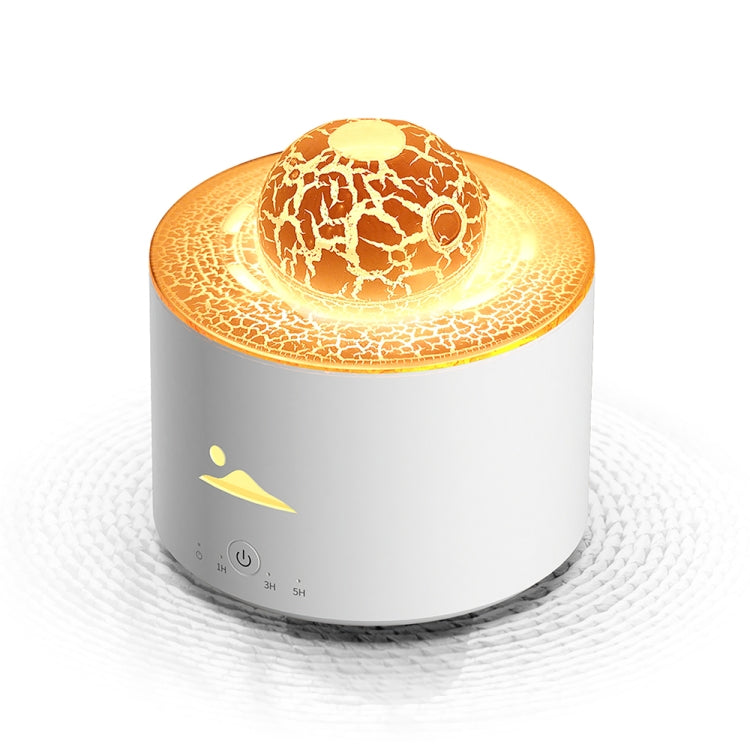 HX-130 Colorful Night Light Planet Desktop Flame Aromatherapy Humidifier, Spec: UK Plug - White