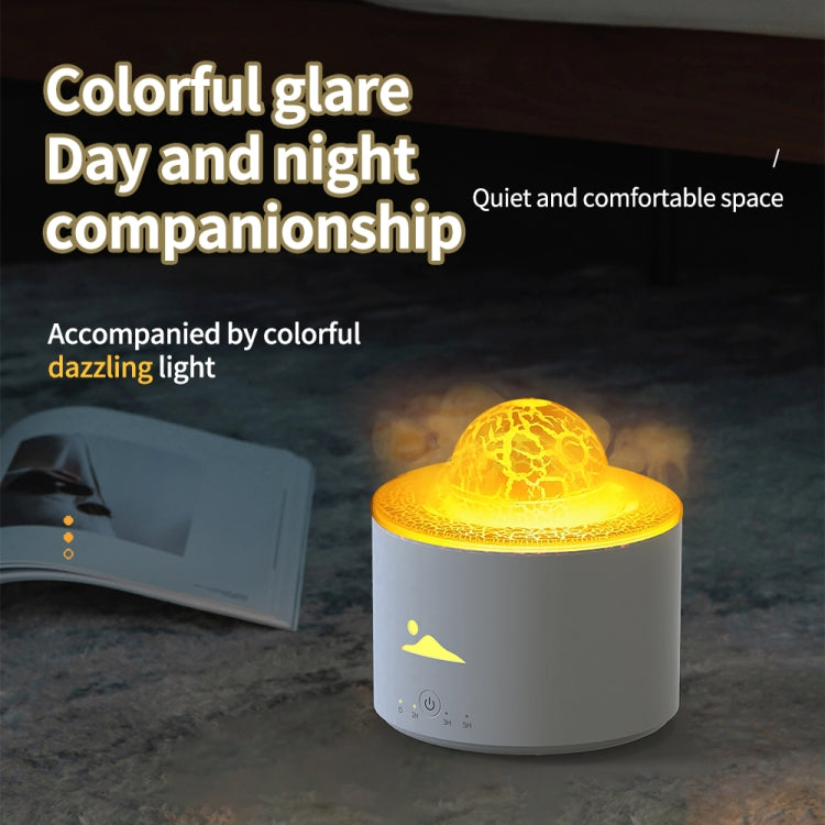 HX-130 Colorful Night Light Planet Desktop Flame Aromatherapy Humidifier, Spec: US Plug - White