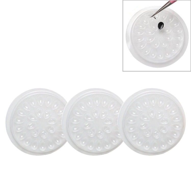 3 PCS With The Base Flower Plate Grafting Eyelashes Color Glue Tray PVC Gasket Beauty Eyelash Drop Glue Gasket