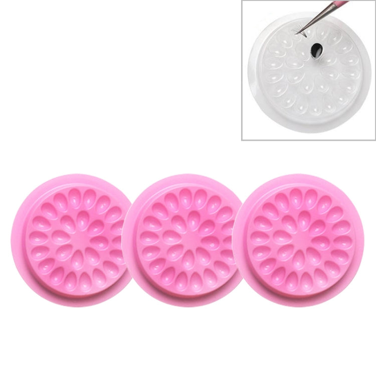 3 PCS With The Base Flower Plate Grafting Eyelashes Color Glue Tray PVC Gasket Beauty Eyelash Drop Glue Gasket