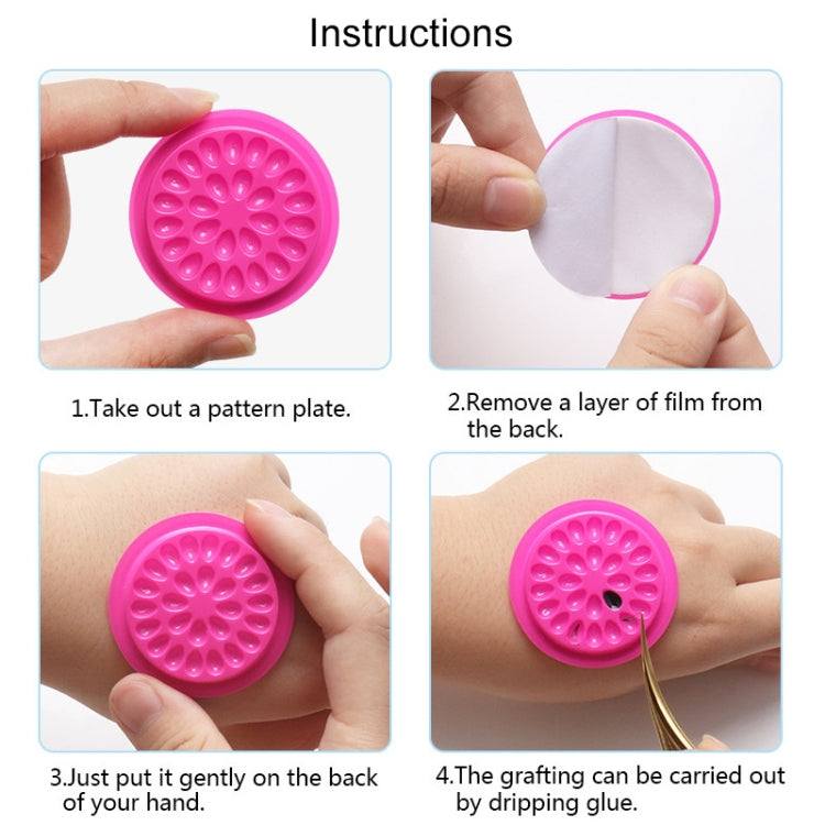 3 PCS With The Base Flower Plate Grafting Eyelashes Color Glue Tray PVC Gasket Beauty Eyelash Drop Glue Gasket