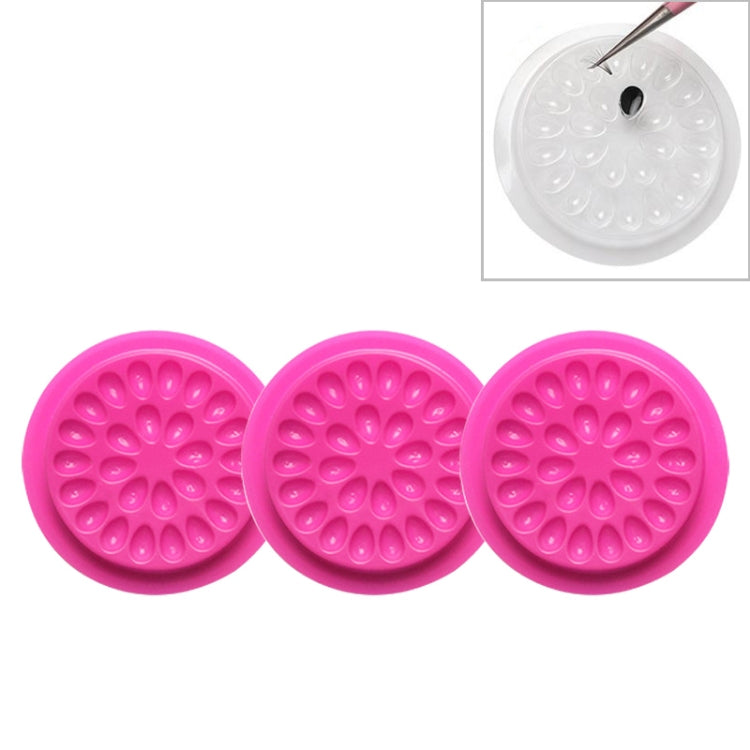 3 PCS With The Base Flower Plate Grafting Eyelashes Color Glue Tray PVC Gasket Beauty Eyelash Drop Glue Gasket