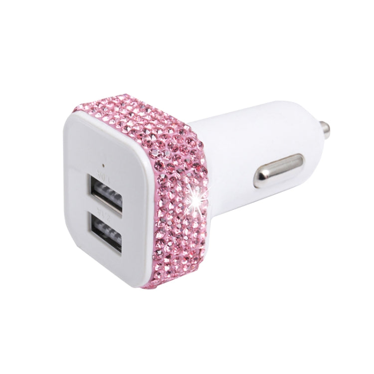 Diamond-Studded Dual USB Cigarette Lighter Car Charger