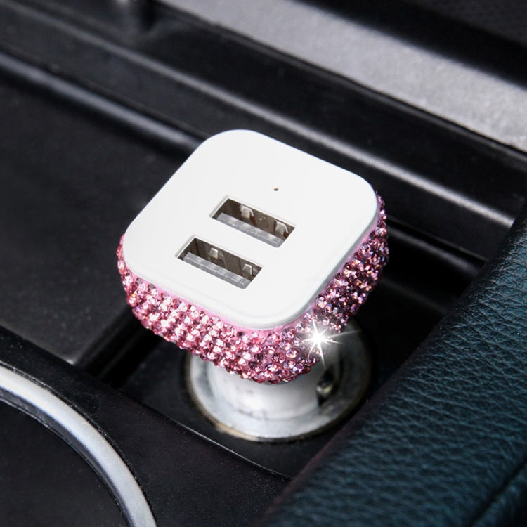 Diamond-Studded Dual USB Cigarette Lighter Car Charger