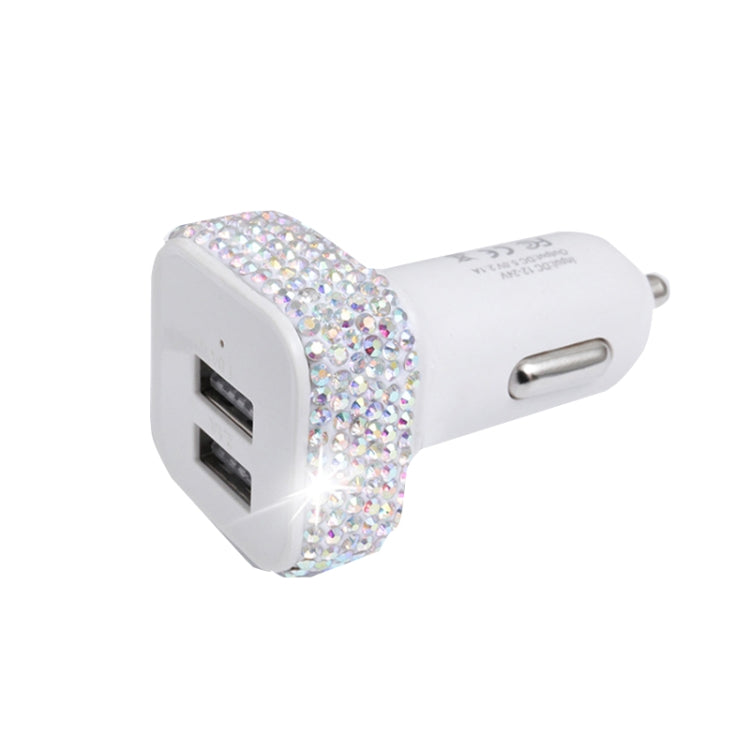 Diamond-Studded Dual USB Cigarette Lighter Car Charger