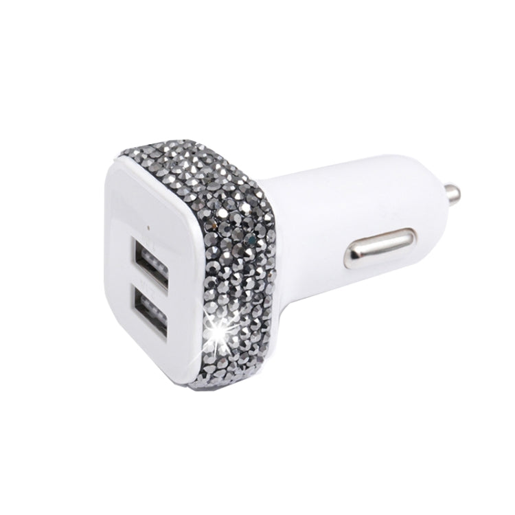 Diamond-Studded Dual USB Cigarette Lighter Car Charger
