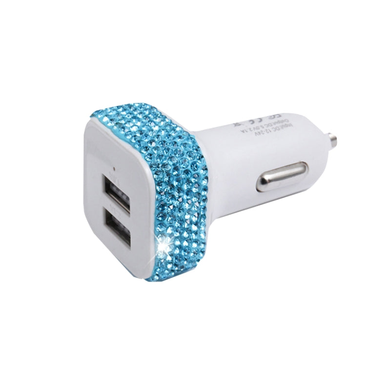 Diamond-Studded Dual USB Cigarette Lighter Car Charger