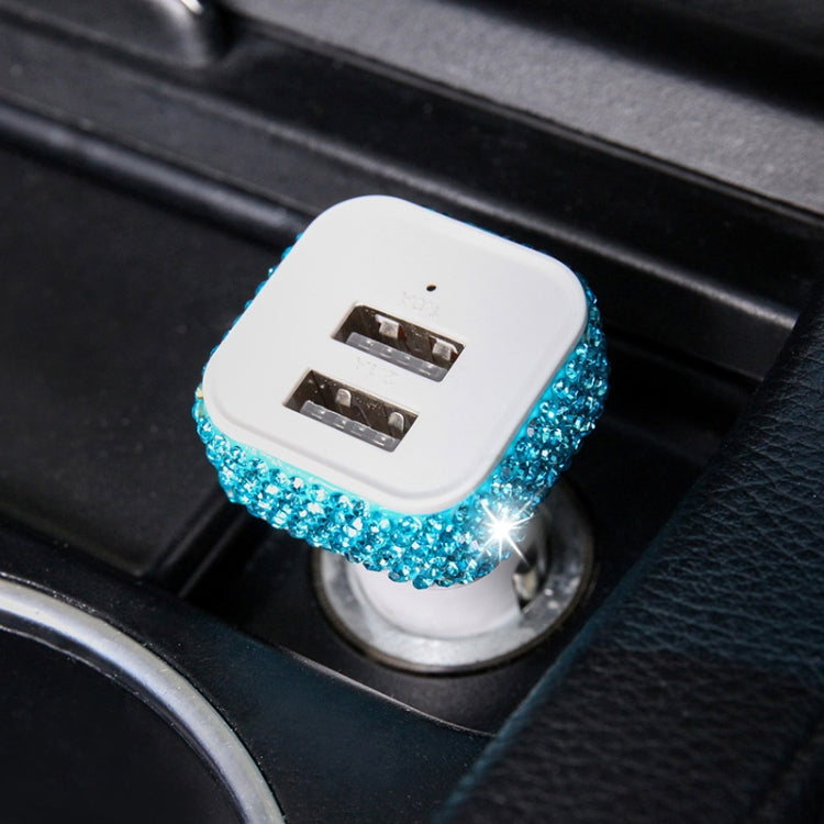 Diamond-Studded Dual USB Cigarette Lighter Car Charger