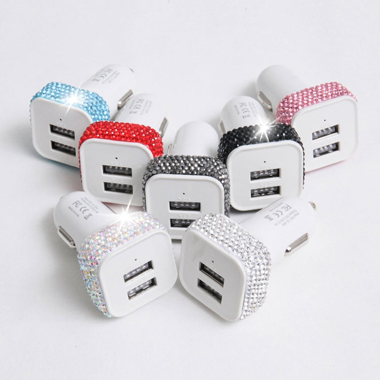 Diamond-Studded Dual USB Cigarette Lighter Car Charger