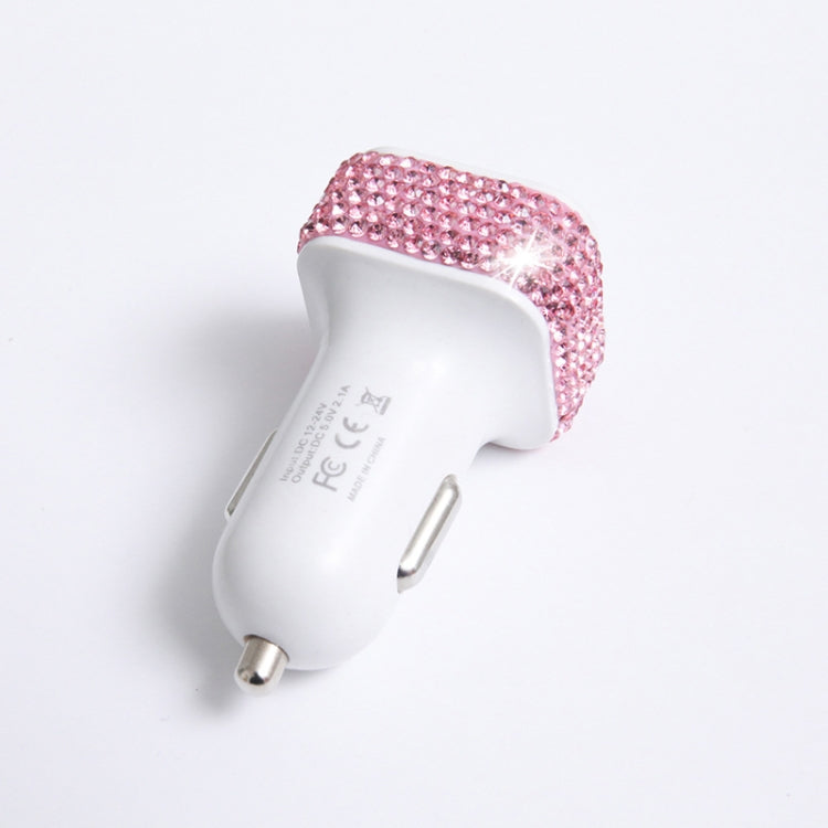 Diamond-Studded Dual USB Cigarette Lighter Car Charger