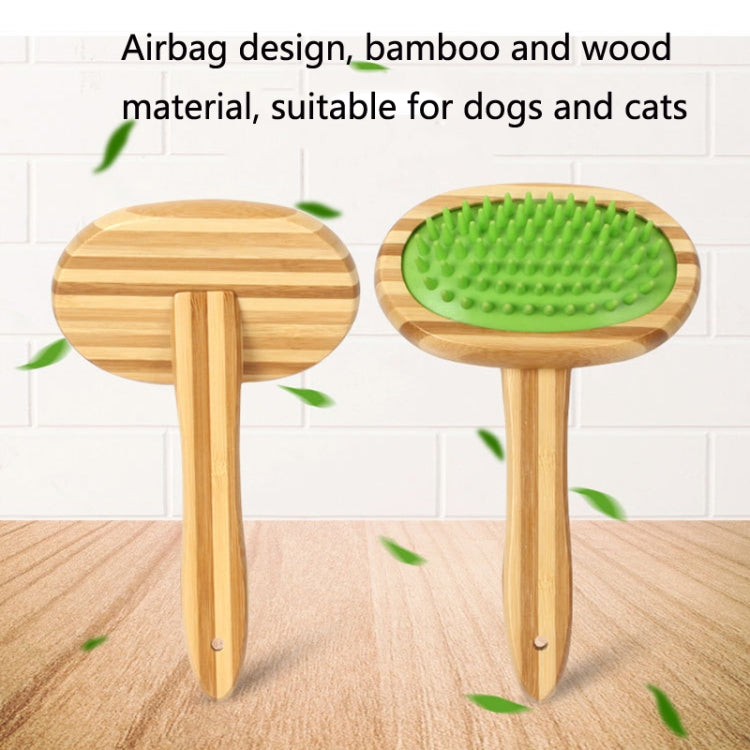 90401 Pet Bamboo Wood Handle Airbag Bathing Massage Cleaning Beauty Comb