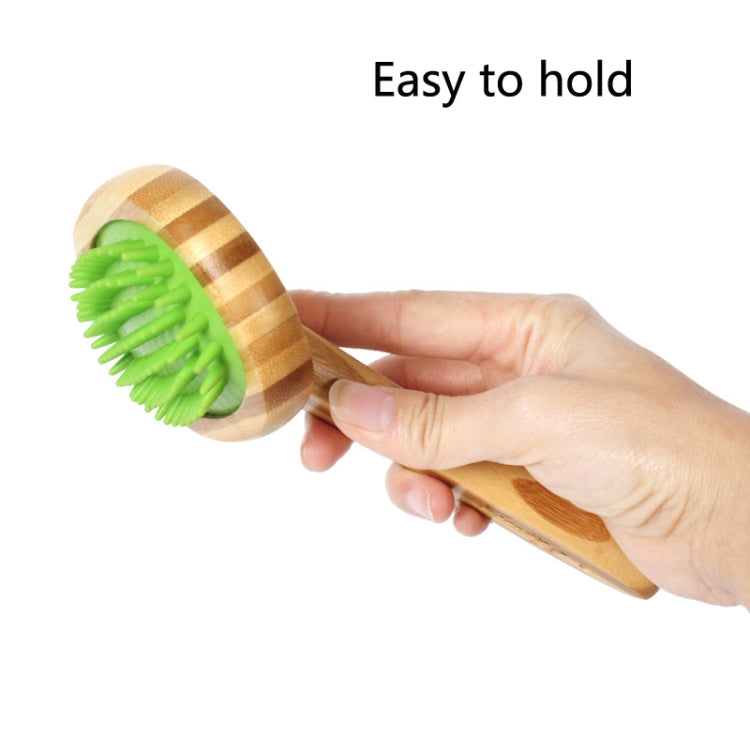 90401 Pet Bamboo Wood Handle Airbag Bathing Massage Cleaning Beauty Comb
