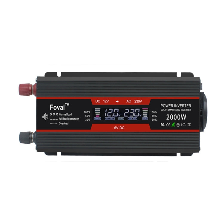 2000W LCD Smart Home Car Inverter 12V To 220V Power Converter