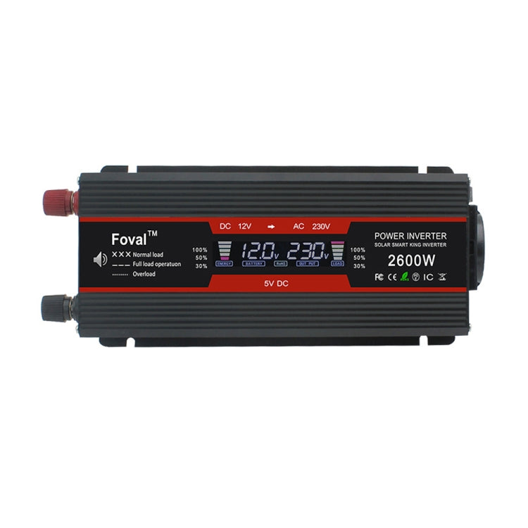 2600W LCD Smart Home Car Inverter 12V To 220V Power Converter