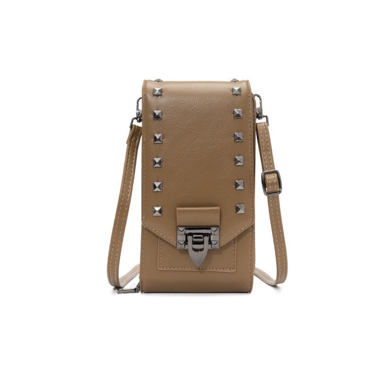 F835 Rivet Diamond Mobile Phone Bag Ladies Shoulder Diagonal Bag