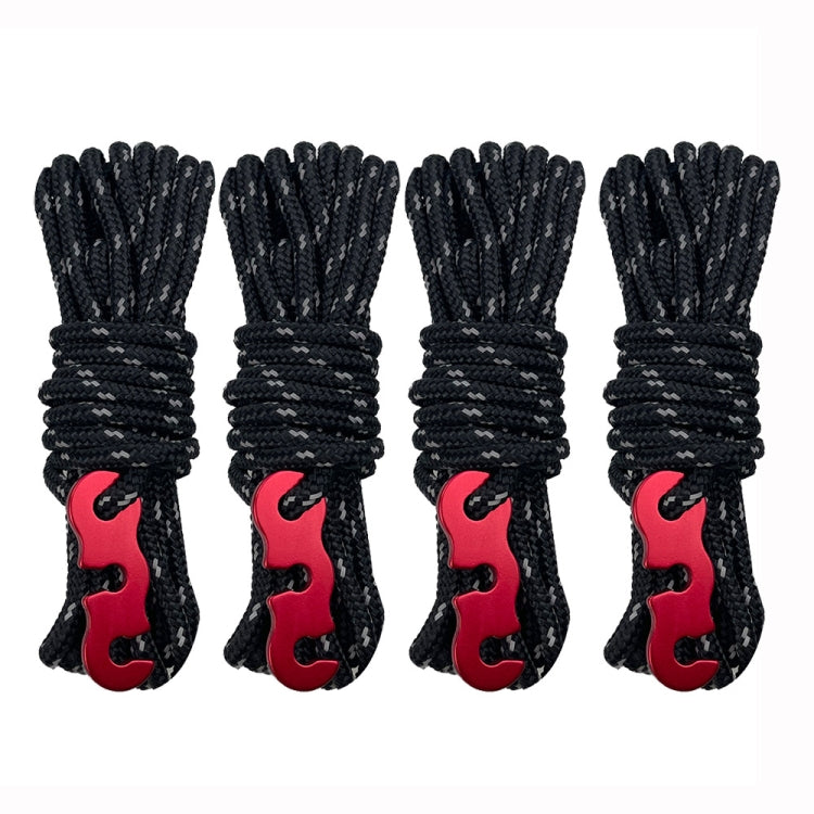 4m x 4 Rolls Outdoor Camping Tent Canopy Wind Rope Luminous Multi-Function Wind Rope Buckle Tent Fixed Rope