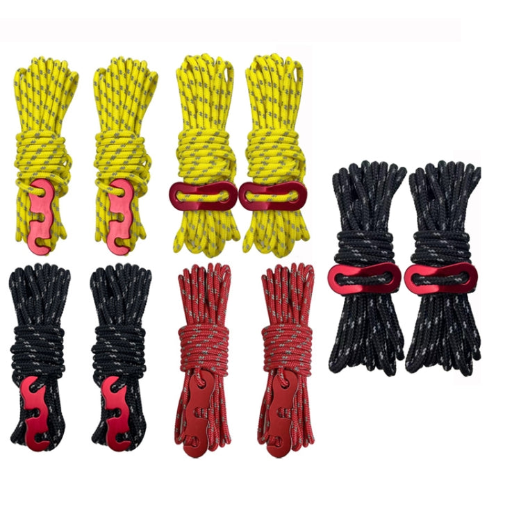 4m x 4 Rolls Outdoor Camping Tent Canopy Wind Rope Luminous Multi-Function Wind Rope Buckle Tent Fixed Rope