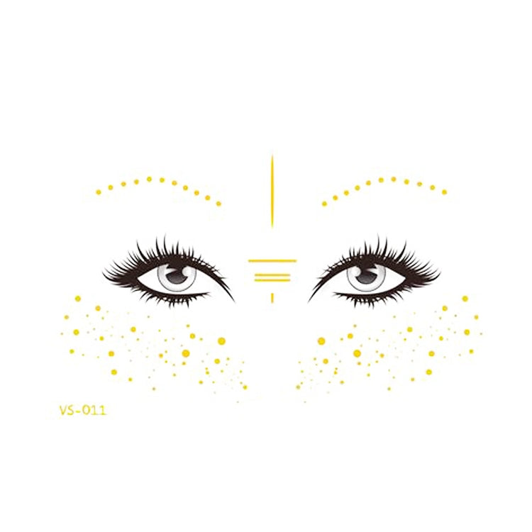 20 PCS Waterproof Bronzing Face Tattoo Stickers Party Masquerade Face Stickers