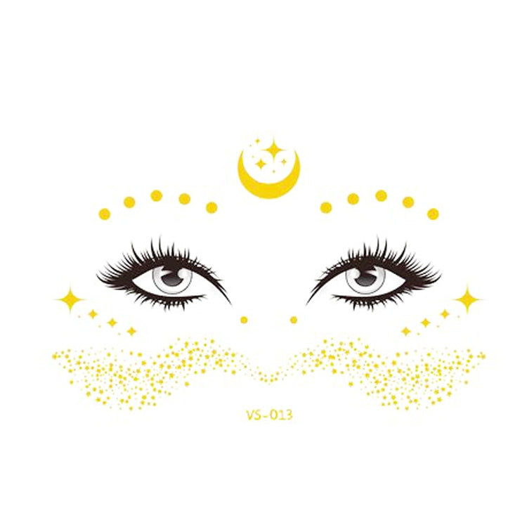 20 PCS Waterproof Bronzing Face Tattoo Stickers Party Masquerade Face Stickers