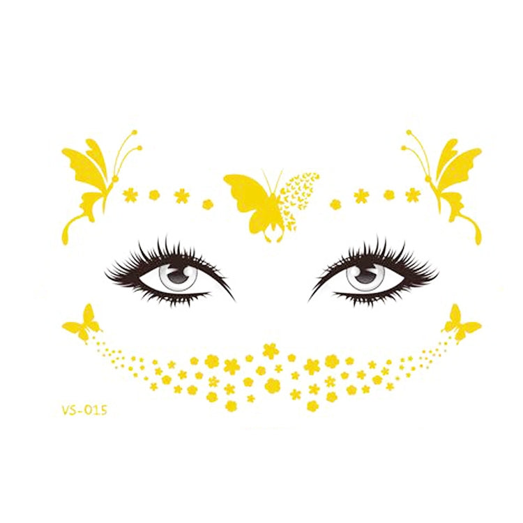 20 PCS Waterproof Bronzing Face Tattoo Stickers Party Masquerade Face Stickers