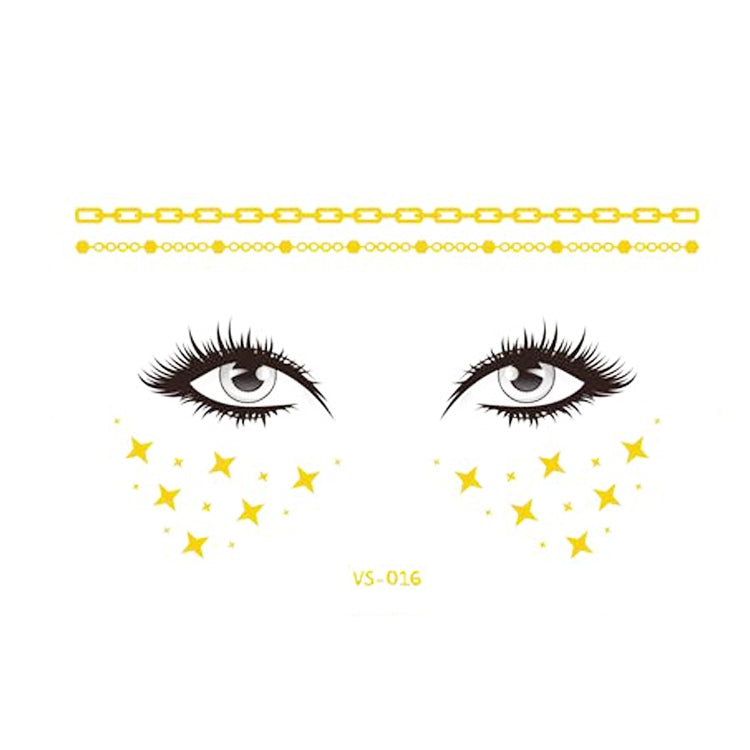20 PCS Waterproof Bronzing Face Tattoo Stickers Party Masquerade Face Stickers