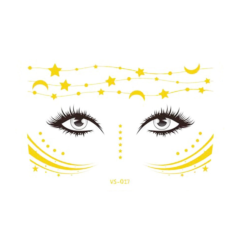 20 PCS Waterproof Bronzing Face Tattoo Stickers Party Masquerade Face Stickers