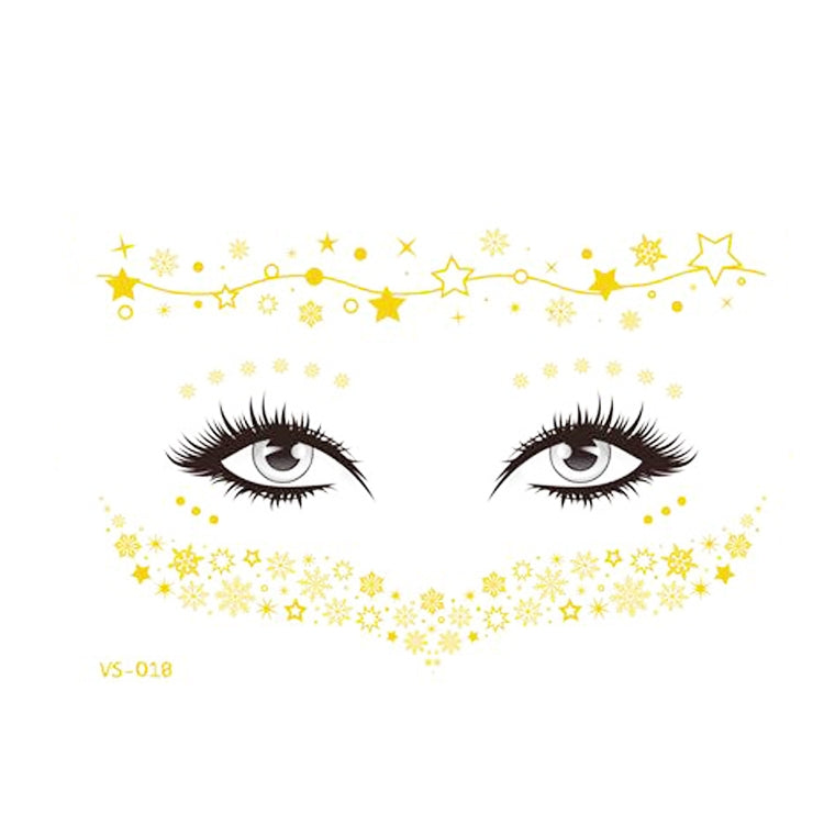 20 PCS Waterproof Bronzing Face Tattoo Stickers Party Masquerade Face Stickers
