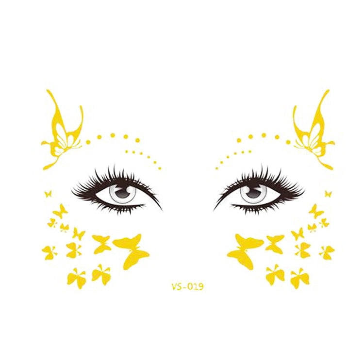 20 PCS Waterproof Bronzing Face Tattoo Stickers Party Masquerade Face Stickers