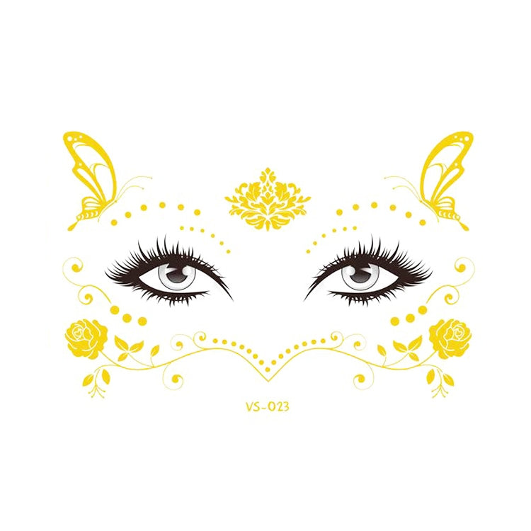 20 PCS Waterproof Bronzing Face Tattoo Stickers Party Masquerade Face Stickers