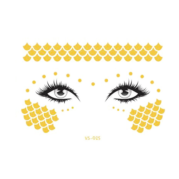 20 PCS Waterproof Bronzing Face Tattoo Stickers Party Masquerade Face Stickers