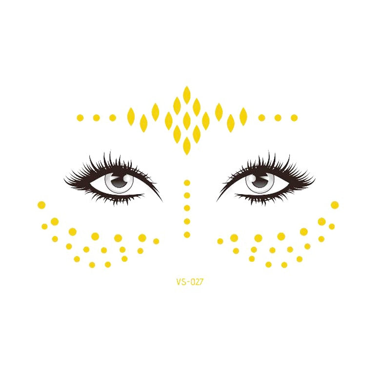 20 PCS Waterproof Bronzing Face Tattoo Stickers Party Masquerade Face Stickers