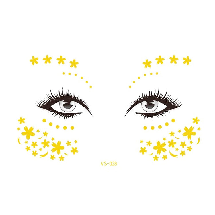 20 PCS Waterproof Bronzing Face Tattoo Stickers Party Masquerade Face Stickers