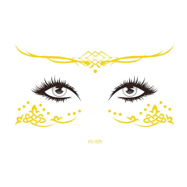 20 PCS Waterproof Bronzing Face Tattoo Stickers Party Masquerade Face Stickers