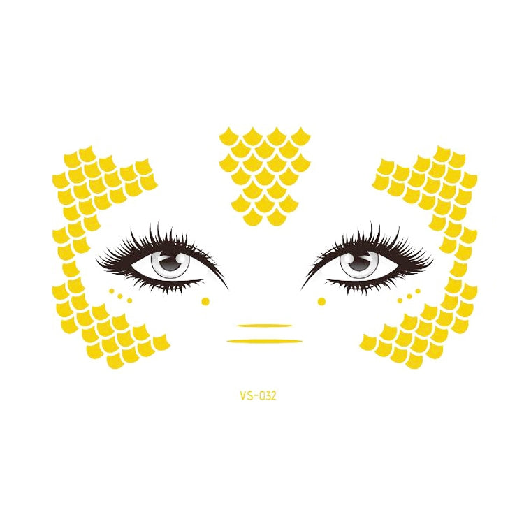 20 PCS Waterproof Bronzing Face Tattoo Stickers Party Masquerade Face Stickers