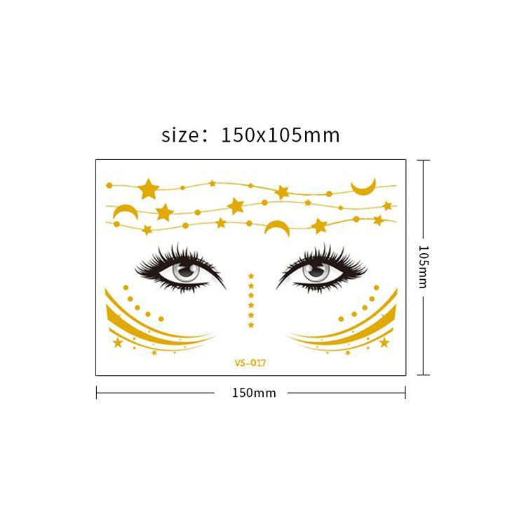 20 PCS Waterproof Bronzing Face Tattoo Stickers Party Masquerade Face Stickers