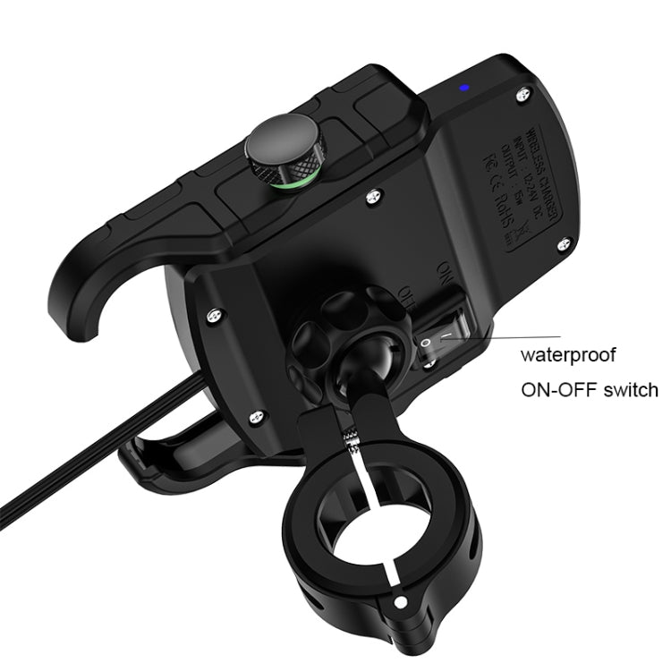 M9 Motorcycle Wireless Charging Mobile Phone Bracket 15W Fast Charging Mobile Phone Navigation Bracket