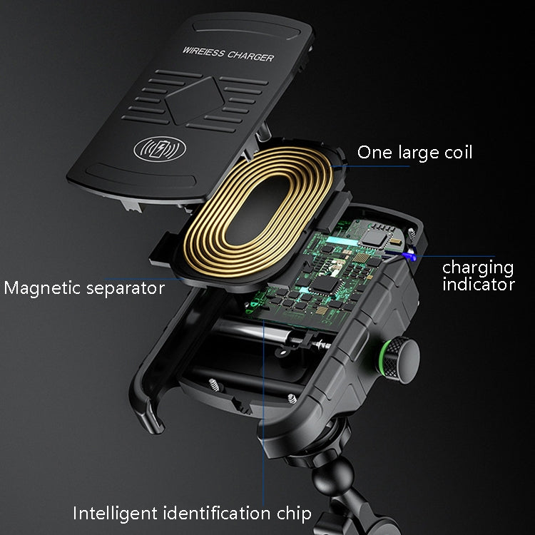 M9 Motorcycle Wireless Charging Mobile Phone Bracket 15W Fast Charging Mobile Phone Navigation Bracket