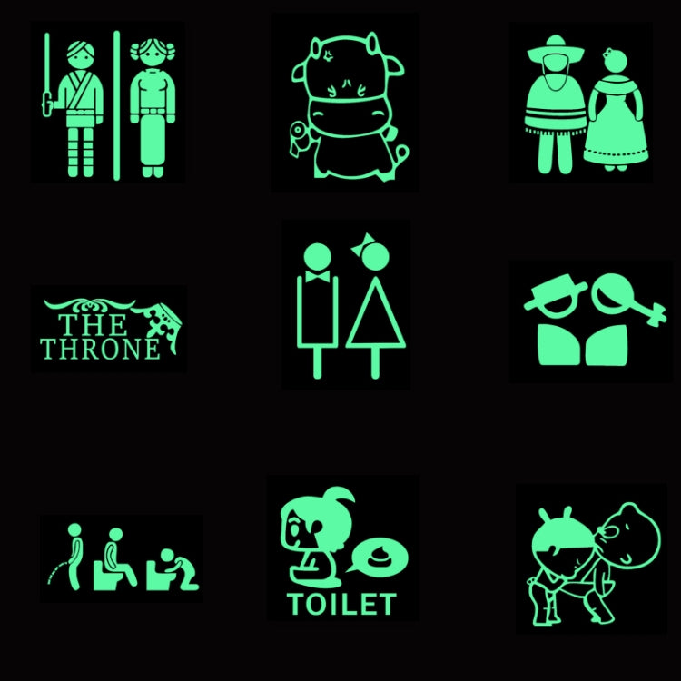 3 PCS Toilet Door Decoration Waterproof Self-Adhesive Luminous Stickerï¼ŒModelï¼š YG-1-017