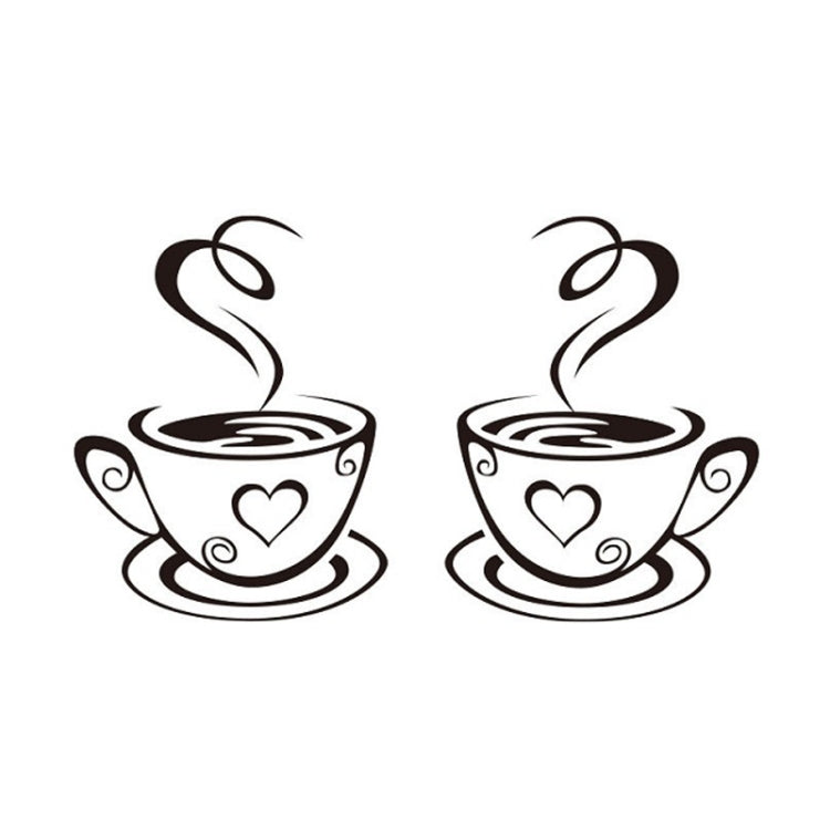 4 PCS A1089 PVC Waterproof & Antifouling Coffee Cup Wall Sticker, Specification: 31x18cm