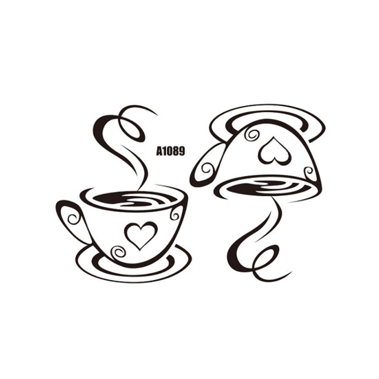 4 PCS A1089 PVC Waterproof & Antifouling Coffee Cup Wall Sticker, Specification: 31x18cm