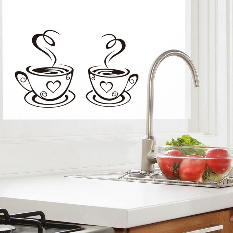4 PCS A1089 PVC Waterproof & Antifouling Coffee Cup Wall Sticker, Specification: 31x18cm