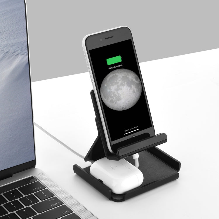 Acrylic Phone Storage Bracket  Tablet Desktop Charging Base(Black)