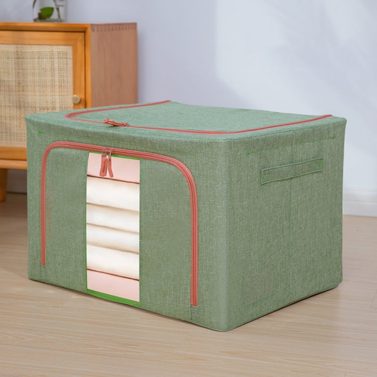 22L 39x29x20cm Fabric Steel Frame Quilt Clothing Storage Box Cotton Linen Storage Bag with Window