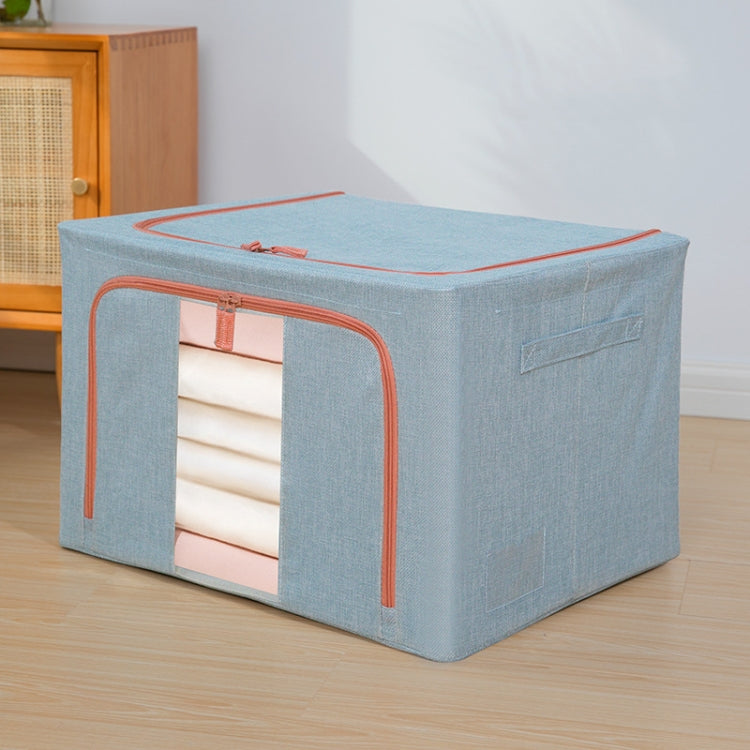 22L 39x29x20cm Fabric Steel Frame Quilt Clothing Storage Box Cotton Linen Storage Bag with Window
