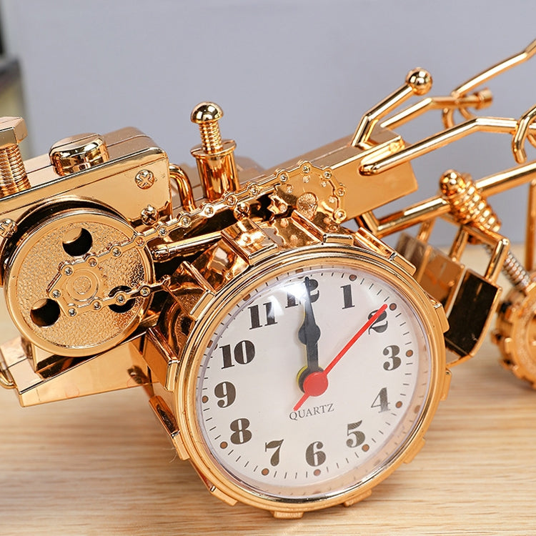 K0931 Retro Clock Ornaments Office Desk Pen Tube Tractor Model Children Toy Alarm