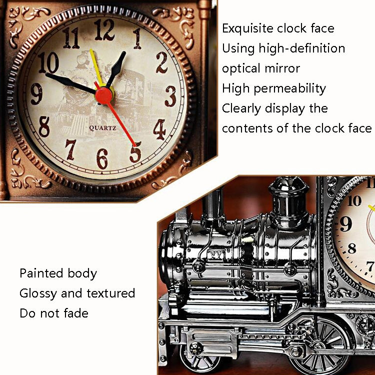 2 PCS YY7688 Antique Train Head Alarm Clock Retro Locomotive Ornaments Gift Student Clock