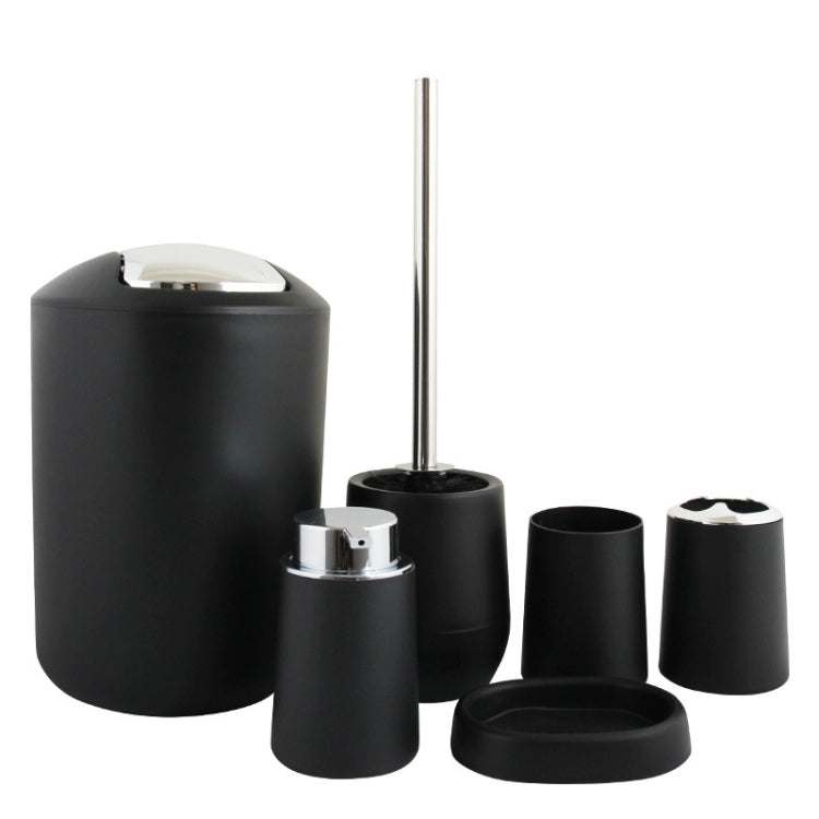 6 In 1 Plastic Bathroom Toiletries Set Plating Lid Trash Can Toothbrush Cup Soap Box Set