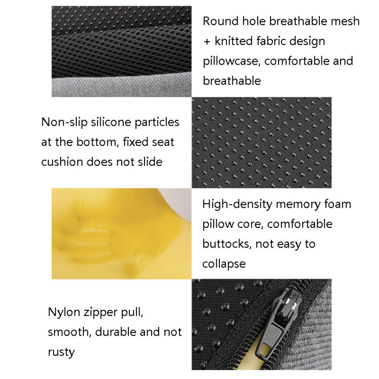 C-25 Office Waist Cushion Memory Foam Slow Rebound Breathable Chair Cushion, Size: 47 x 37.5 x 8.5cm(Black Gray)