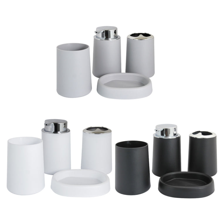 4 In 1 Simple Solid Color Bathroom Products Hotel Toilet Lotion Bottle Mouthwash Cup Set