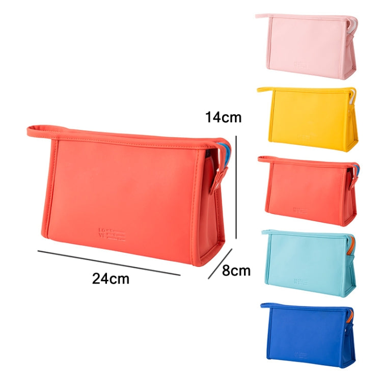 PU Waterproof Cosmetic Bag Large Capacity Travel Portable Toiletry Storage Bag, Specification: 24x14x8cm